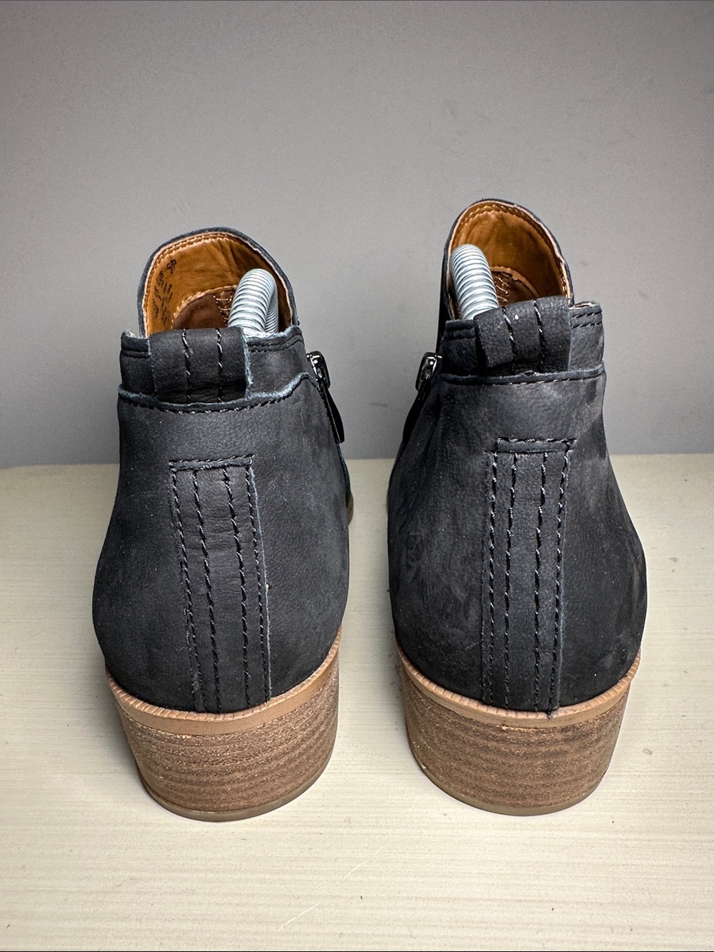Franco Sarto Women’s Black Suede leather Ankle Booties  Slip-On Low Heel - Picture 2 of 8